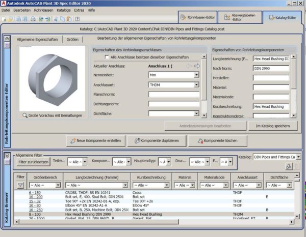 Autodesk AutoCAD Plant 3D – Rohrklassen und Kataloge 2